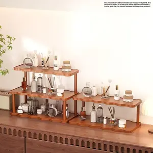 Creative Wave Storage Rack Multi-Layer Organizer, Display Rack, Space-Saving Vertical Shelf for Living Room, Balcony, Office, Kitchen Countertop