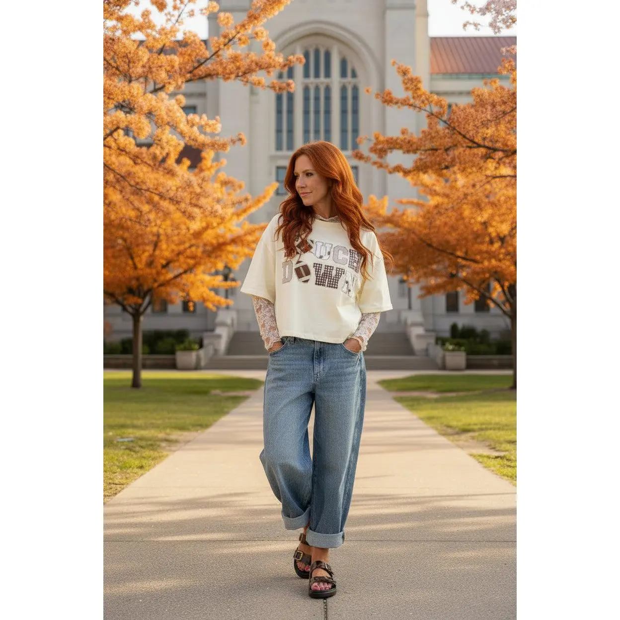 TOUCHDOWN Patchwork Crop Tee