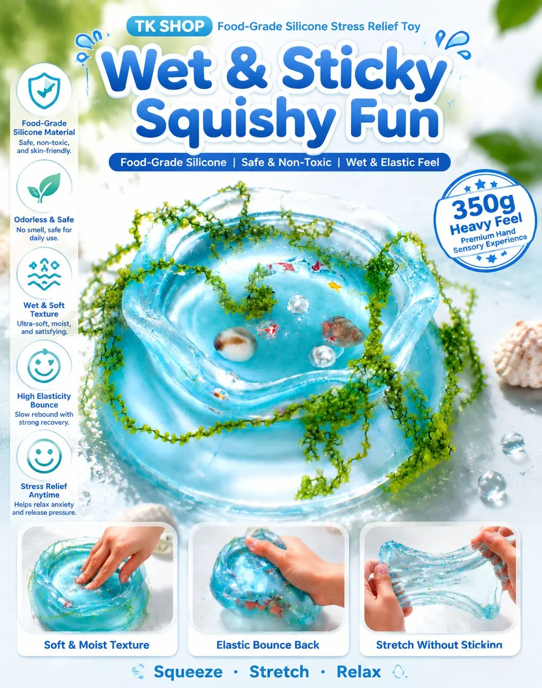 Black Friday Deals Cute Koi Fish Squishies Sensory Toy - Exclusive Creamy Silicone Unisex Sticky Stress Ball, Soft Moldable Desk Decor, Fidgeting & Halloween Gift for Adults