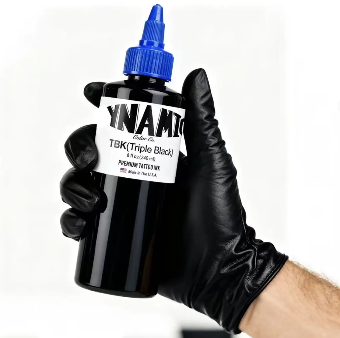 YNAMI Tattoo Ink Triple Black  - 8 oz. Bottle,World Famous Blackout Black Tattoo Ink Ultra-Thin, LongLasting Black Ink for Lining, Shading & Permanent MakeupProfessional-Grade Tattoo Supplies - Vegan, Cruelty-Free