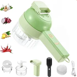 4-in-1 Handheld Electric Vegetable Cutter – Multifunctional Wireless Food Processor for Effortless Chopping, Slicing, and Mincing