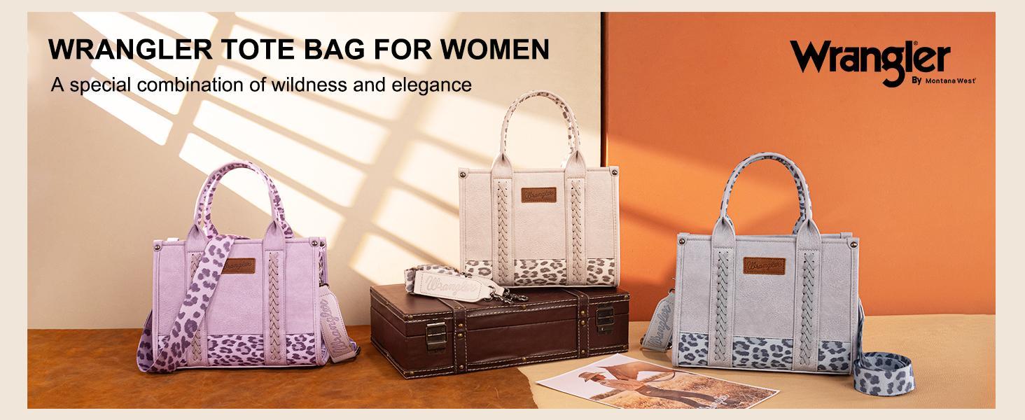 Wrangler Tote Bag for Women Western Cow Print Purse Designer Top Handle Handbags