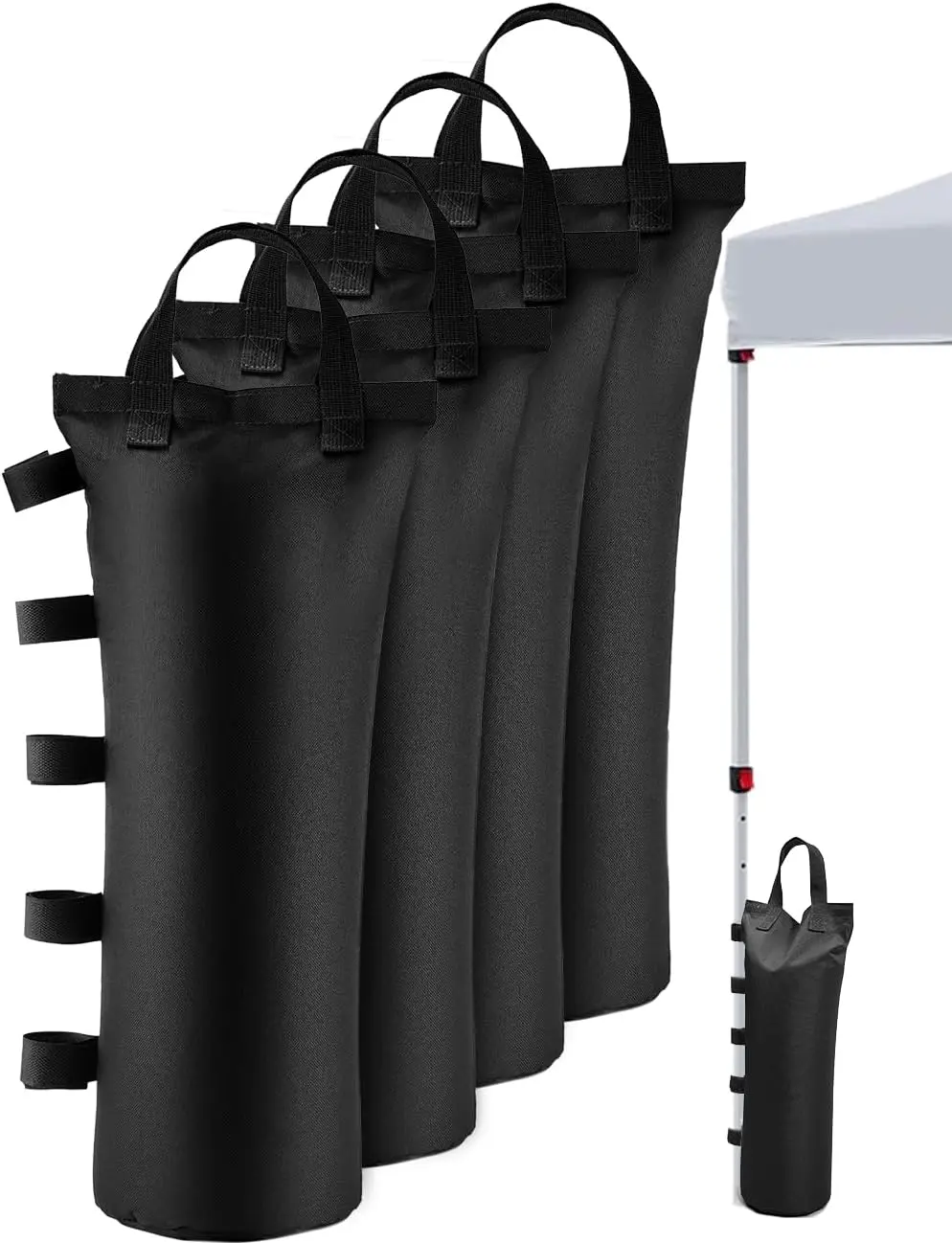Heavy-Duty Canopy Weight Bags, 4-Pack of Durable 600D Oxford Polyester Weights with Waterproof Liner, Double Nylon Handles, and Secure Straps for Outdoor Pop Up Tents & Gazebos, 30 lbs Capacity, Barbecues