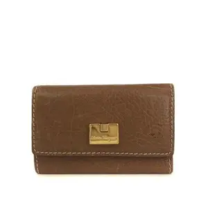 Pre-owned other Small Leather Goods Salvatore Ferragamo Logo Leather 6 Ring Key Case Brown 11578506929/060137