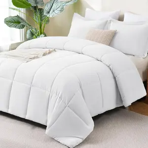 California King Comforter - White Comforter Cal King Size, 3 Box Stitched for Seasons, Lightweight Sets with 1 Down Alternative Comforter and 2 Pillow Shams