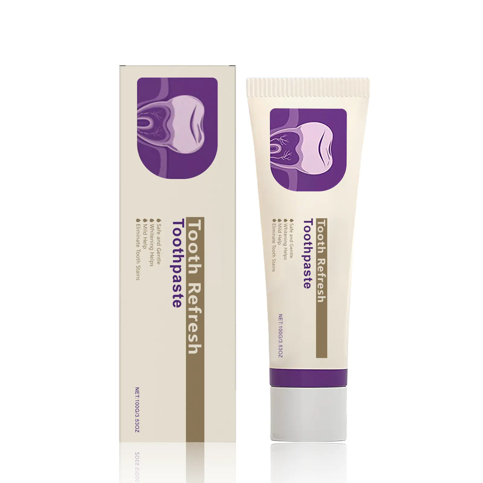Whitening Toothpaste, Gentle Teeth Cleaning Formula for Removing Surface Stains, Fresh Breath Oral Care Toothpaste for Daily Smile Care