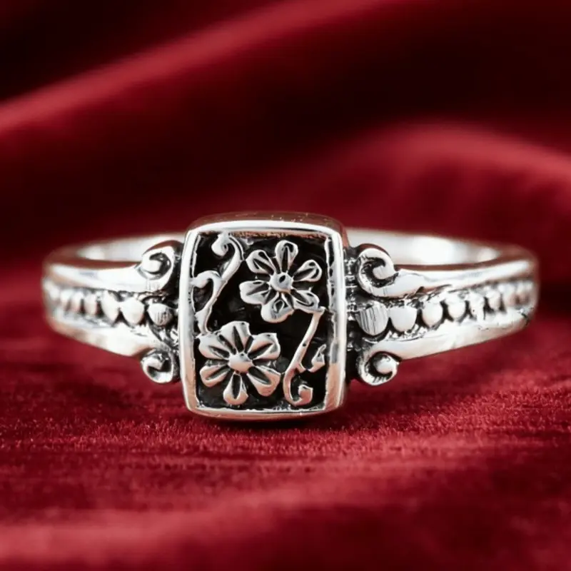 Vintage Bohemian style floral women's ring statement rings Thickness rings suitable for parties, gatherings, women's jewelry gifts Boho statement ring Bohemian Fashion Ring