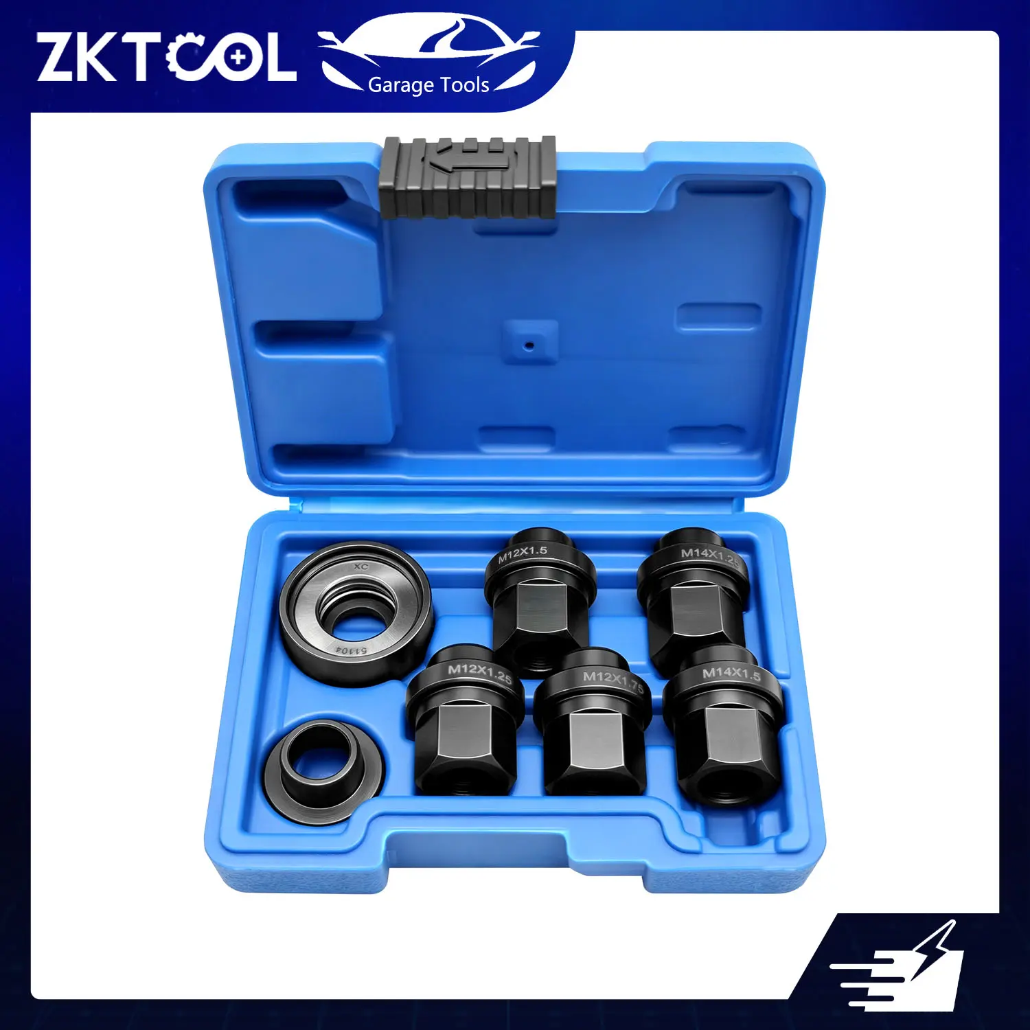 ZKTOOL 22800 OEM Equivalent Part Car Wheel Stud Installation Tool - M12x1.25, M12x1.5, M12x1.75, M14x1.5 - Automotive Hub Bolt Installer for Cars, Trucks, Car Repair Tools, Tire & Lug Tools