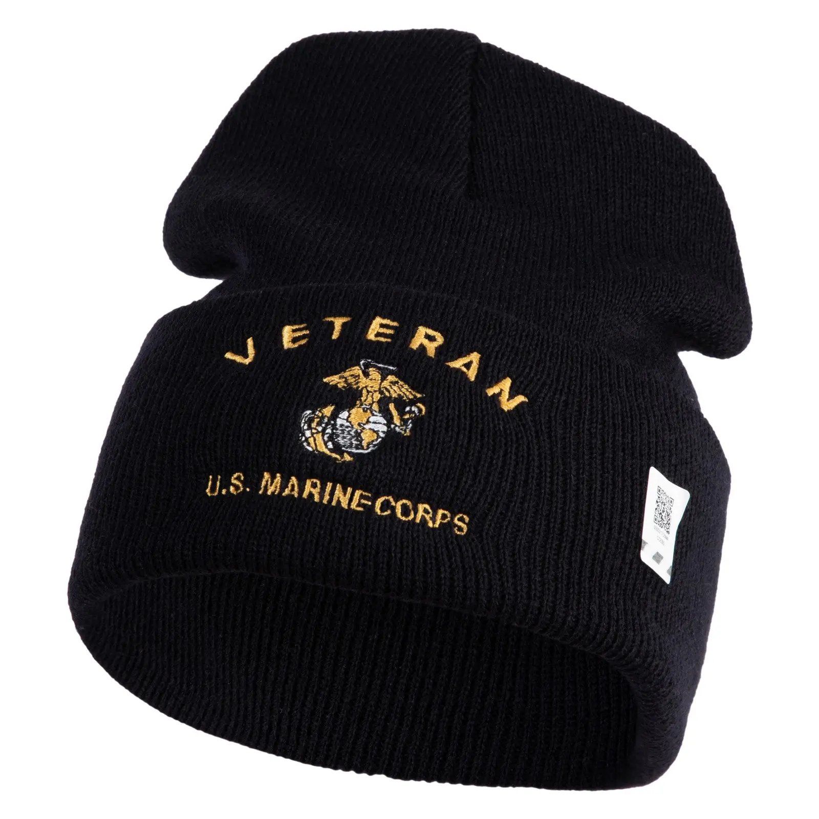 Veteran US Marine Corps Embroidered 12" Beanie Made in USA