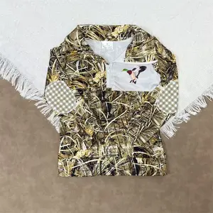 Boys' Toddler Half-Zip Long-Sleeve Pullover Sweatshirt - Fall Grassland Camouflage, Mallard Duck Hunting Clothing, Fits 3-6 M to 7-8 T