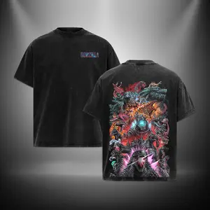 All Godzilla Toho Vers King of the Monsters Vers Gojira Washed TShirt Hoodie Sweater Monster Vers Toho Vers Menswear Gift for movie fans Top Apparel Classic Oversized Seamless Simple Straight Man Clothes Cotton designer shirts