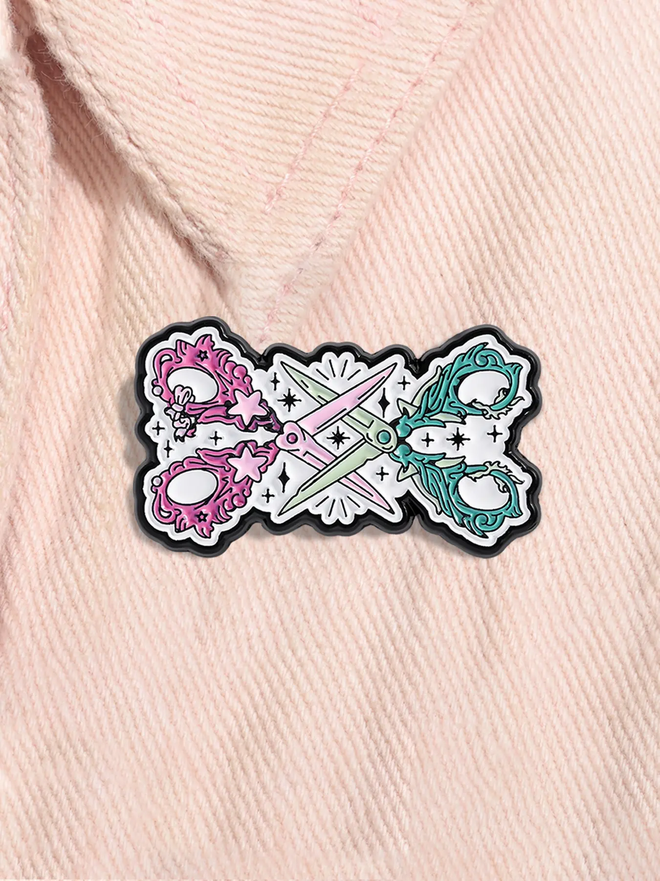 Wicked Fantasy Movies Enamel Pins Glinda and Elphaba Witch Lesbian Scissors Alloy Brooch Pin Lapel Backpack Badge Fashion Jewelry Accessories Gift for Friends