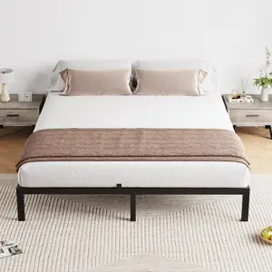 Garvee 8 Inch Queen Bed Frame, Low Profile Queen Metal Platform Bed Frame Support Mattress Foundation, Noise Free, Easy Assembly, Black