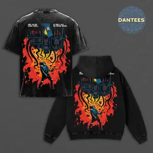 Eddie Munson Hellfire Club Stranger Things Double Printed Oversize Lightweight Acid Washed Tee TV Show Graphic Top Cotton Gift T-Shirt For Comic Lover, Gift T-Shirt For Movie Lover