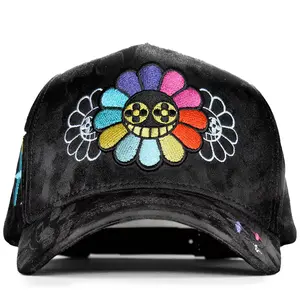 Muratravis Flower Cap – Color Bloom Edition Streetwear Hat with Embroidered Smiling Flower, Vibrant Design, and Artistic Urban Aesthetic for man and women