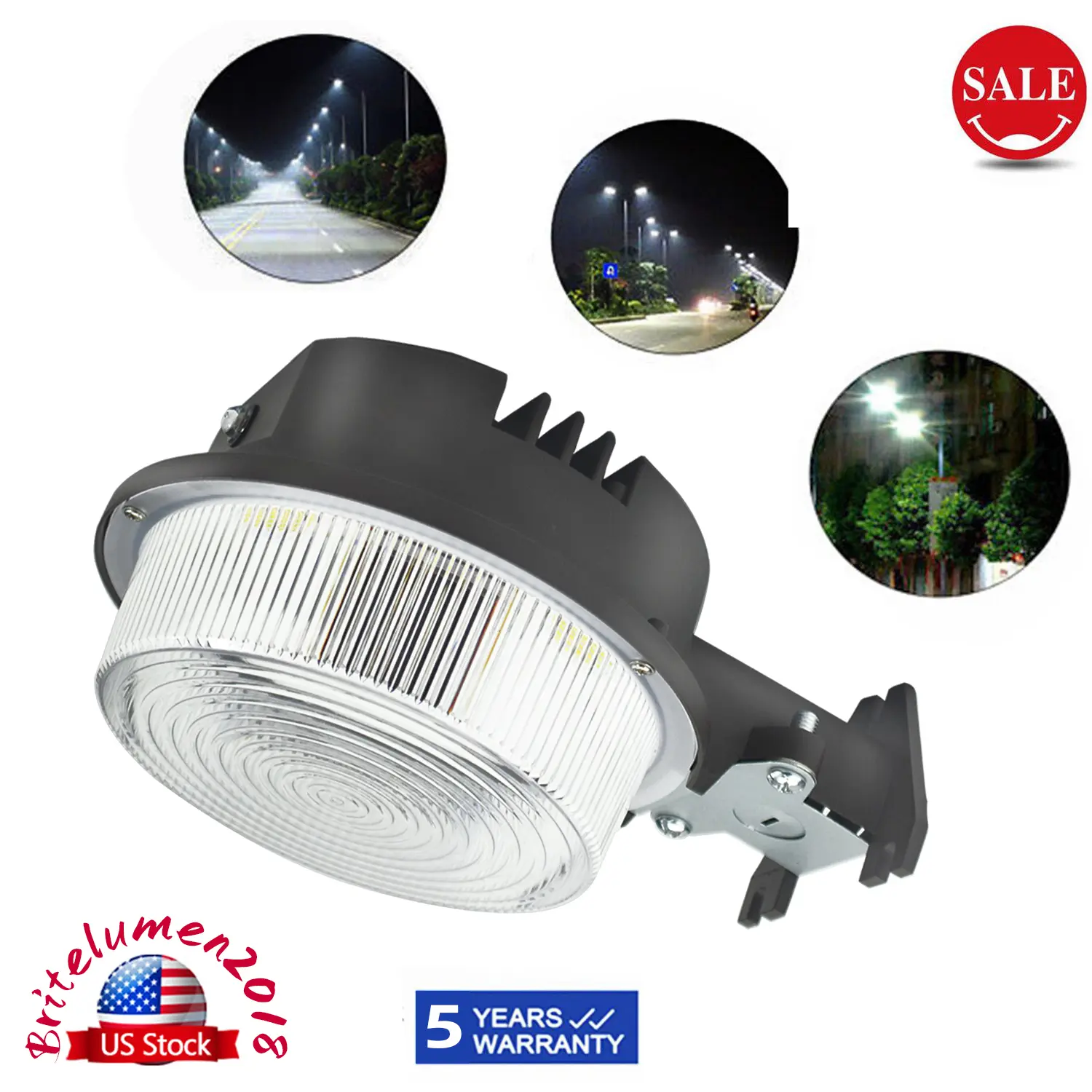 SEURON 75W 7800LM LED Barn Light Outdoor Dusk to Dawn 5000k Street Area Daylight with Photocell for Garden Farmhouse Warehouse US Stock 5 Years Warranty - Safety