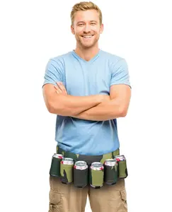 Camo 6-Pack Beer Can Holder Belt – Hands-Free Drinking Gear for Parties, Tailgates & Outdoor Fun 🍻🎯