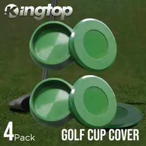 KINGTOP Golf Hole Cup Cover for Backyard Practice Putting Green, Golf Course, Sturdy ABS Putting Hole Cup Cover Fit USGA Regulation, 4-Pack