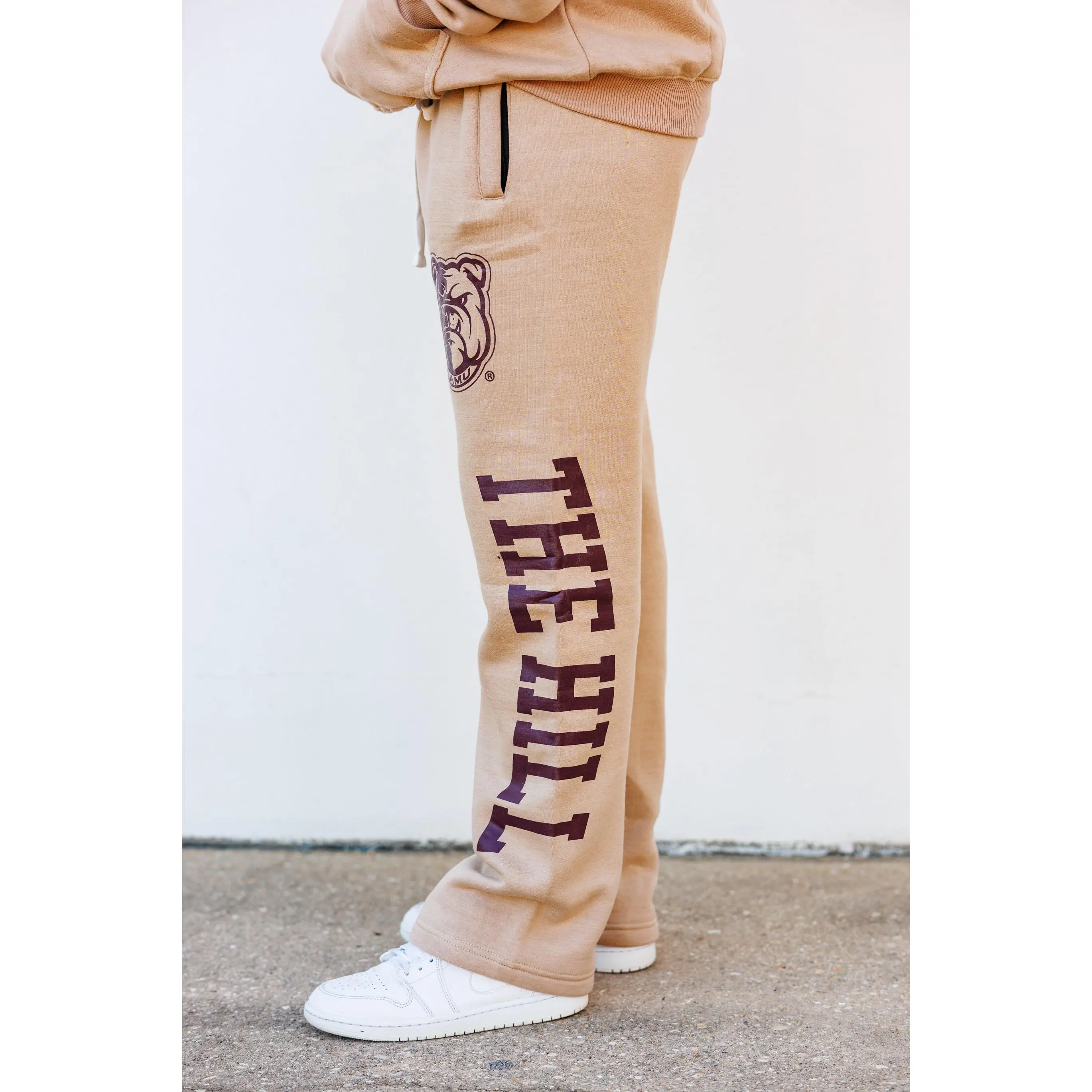 AAMU "THE HILL" Unisex Open-Leg Sweatpants in Khaki