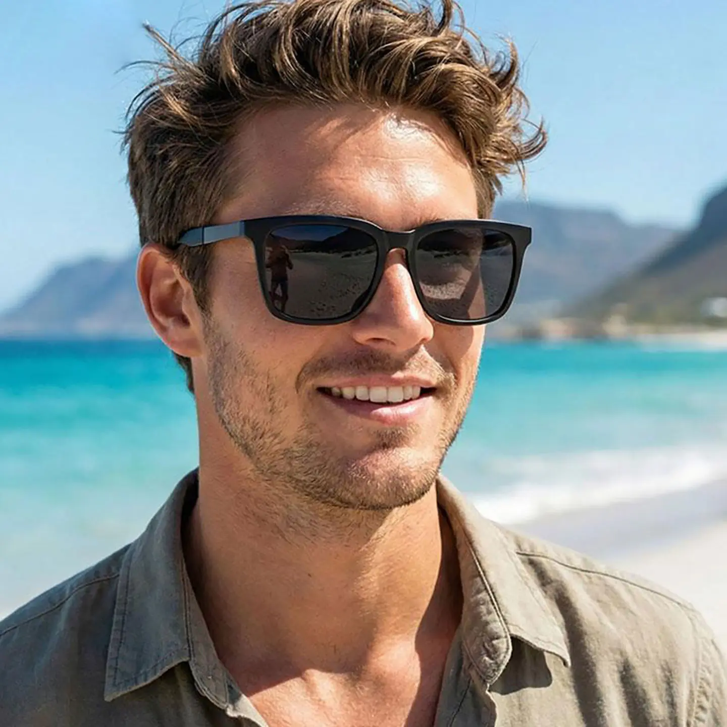 Polarized Sunglasses for Men Large Frame UV400 Protection Sun Glasses Driving Fishing Outdoor Sports Anti Glare Shades Outdoor Eyewear Protective Sunglasses