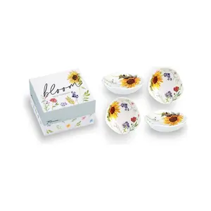 Sunflower dipping dish set of 4
