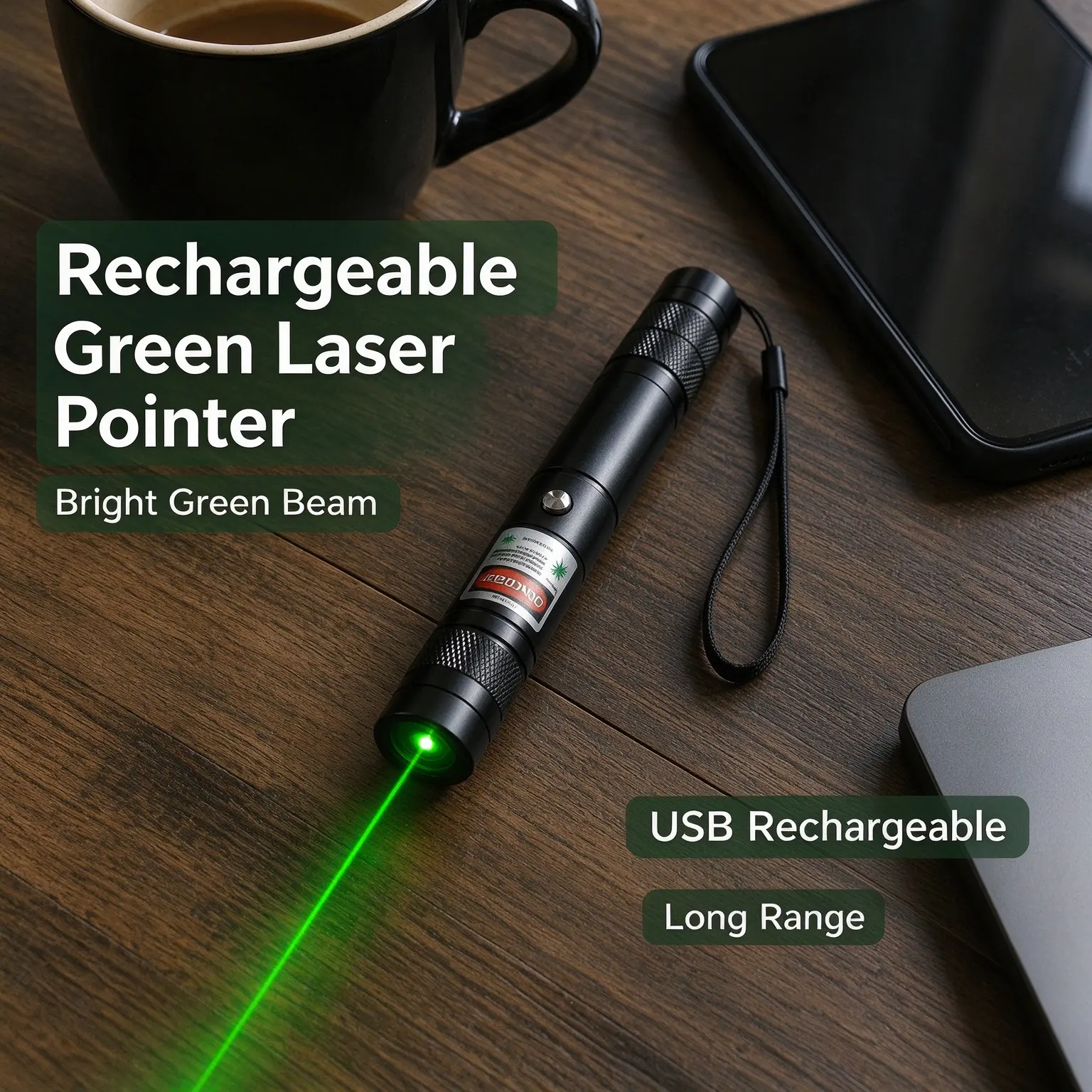 Rechargeable High Power Green Laser Pointer, Bright Green Beam Lazer Pointer, Dual Beam Starlight Pattern Laser Pointer Cat Toy, Long Range Green Laser for Office Presentation, Outdoor, Astronomy & Construction