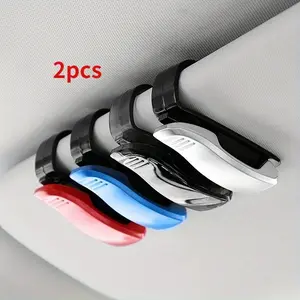 2pcs Car mounted S-shaped glasses clip, sun visor, multifunctional storage receipt, business card holder, multifunctional car organizer, Car Console Organizer, car interior supplies
