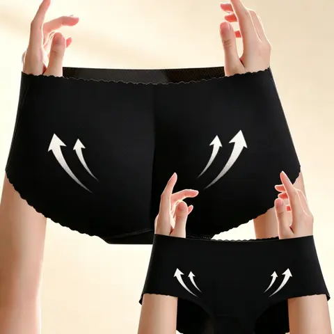 Women's Butt Lifter Panties, Padded Panty, Mid-Waist Belly Control Underwear, Thickened Padded Seamless Peach Butt Fake Butt Pants, Seamless Undergarment, Comfortable and Stylish, Seamfree Panties