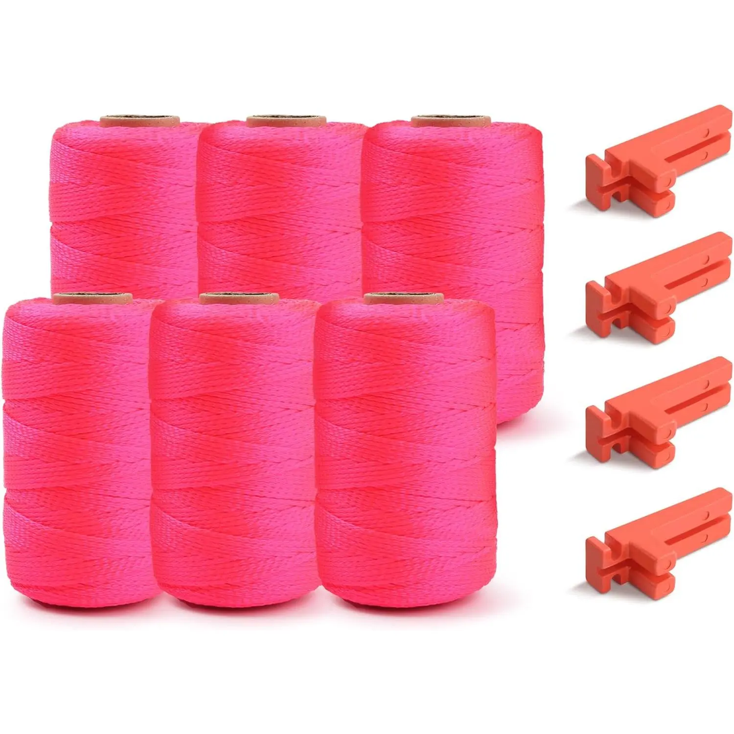 24 Nylon Braided Pink 600ft 6 Pack
