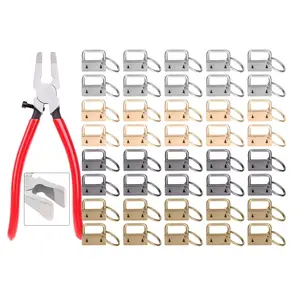 40 Pc Key Fob Hardware Set - 1 Inch Keychain Hardware with Pliers for Wristlet, Lanyard & Key Chain Making Supplies