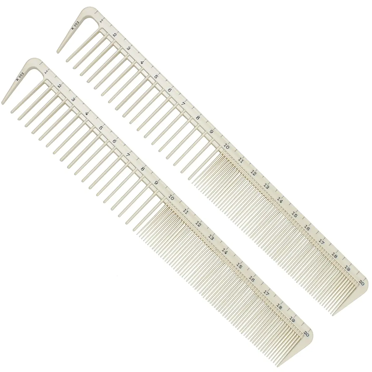 2-Piece Hair Comb Set with Ruler, Anti-Static Professional Haircutting Comb, Haircut Combs, Fine-Tooth Cutting Comb for Salons, Stylists, Barbers