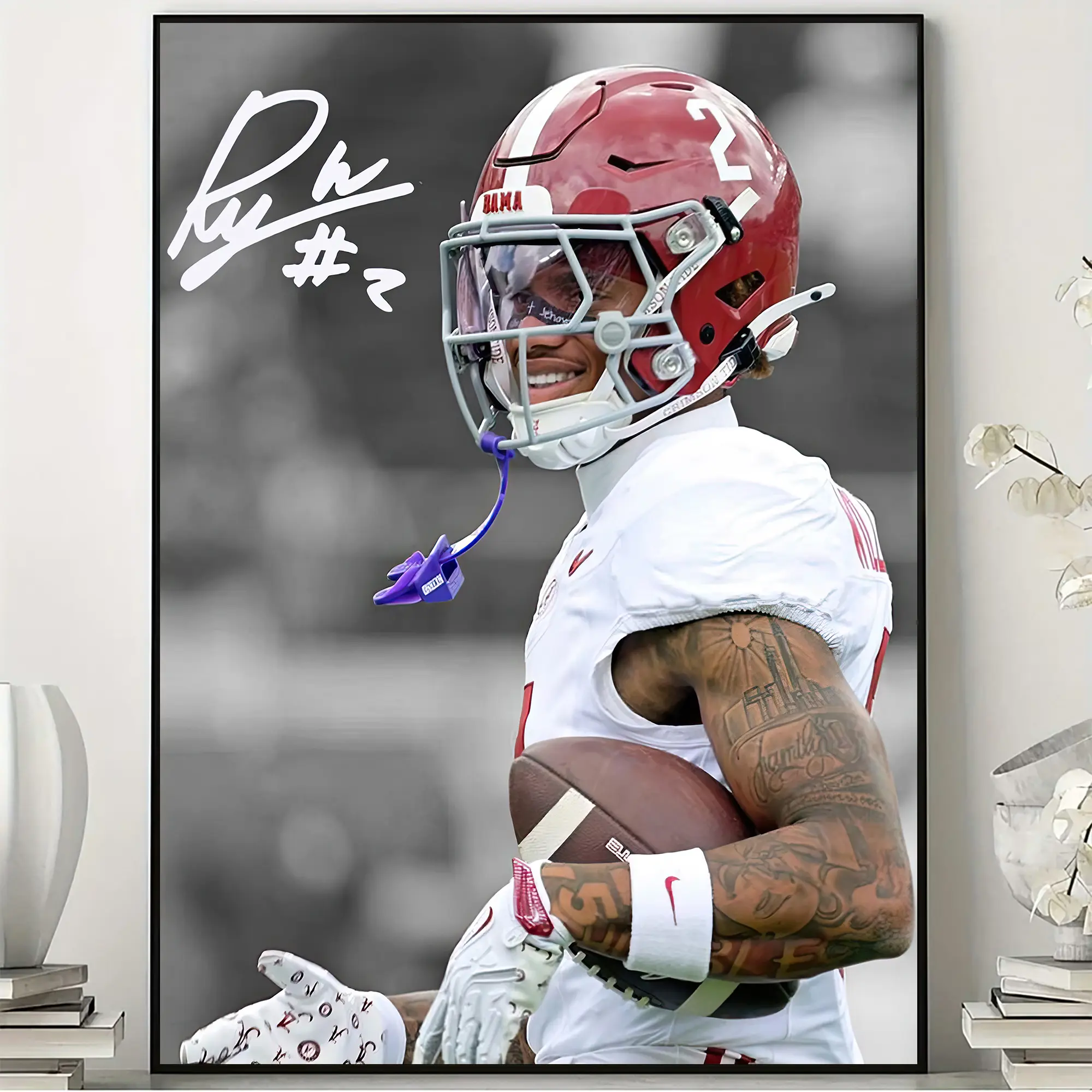 Ryan Williams Alabama Football Art Print, Crimson Game Day Poster, College Sports Fan Gift, Home Office Wall Decor, Unframed