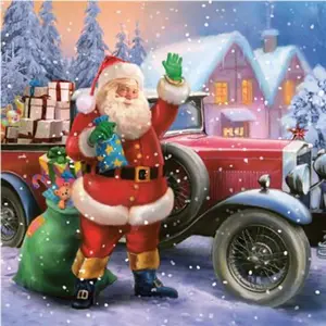 Santa & Vintage Car Lunch Napkins