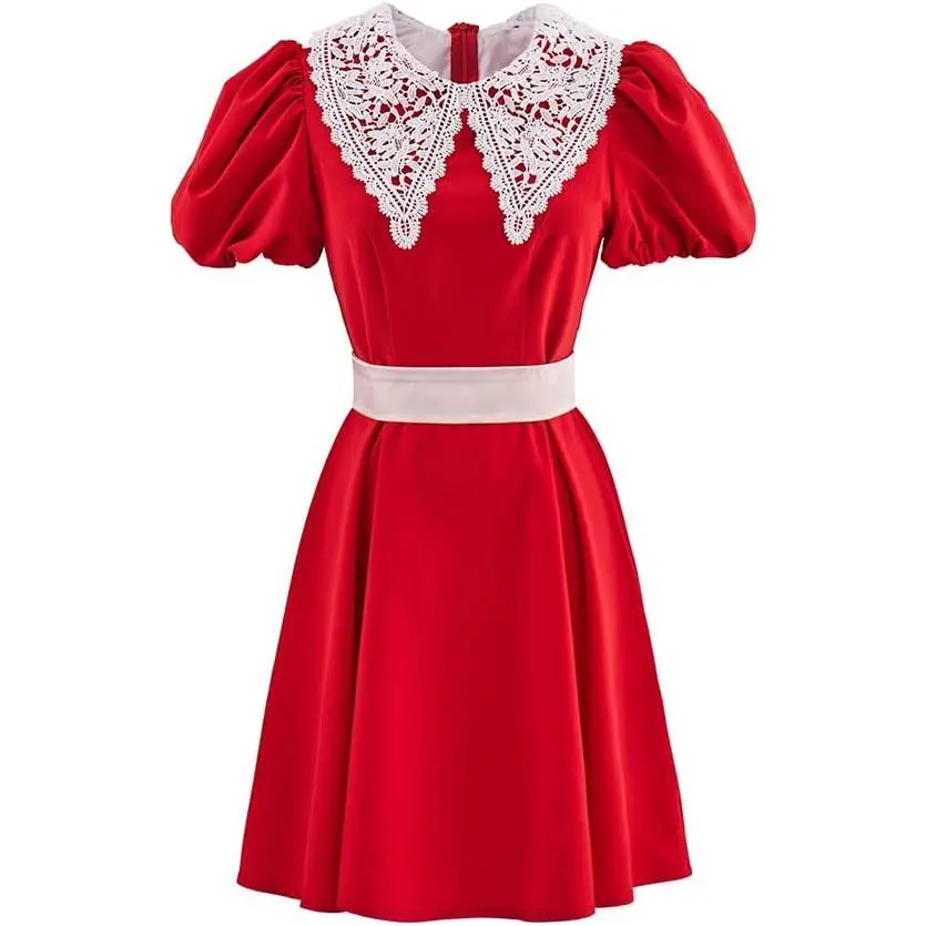 Little Orphan Annie Cosplay Costume Annie Red Dress Musical theater Dress Adult Halloween Outfit for Women