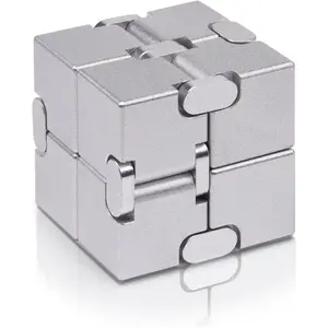 Fidget Cube New Version Fidget Finger Toys - Metal Infinity Cube Prime for Stress and Anxiety Relief/ADHD, Ultra Durable Sensory Gifts for Adults and Teens Kids