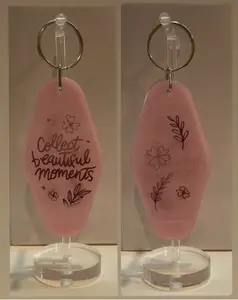 COLLECT MOMENTS Floral Pink Retro Motel Keychain