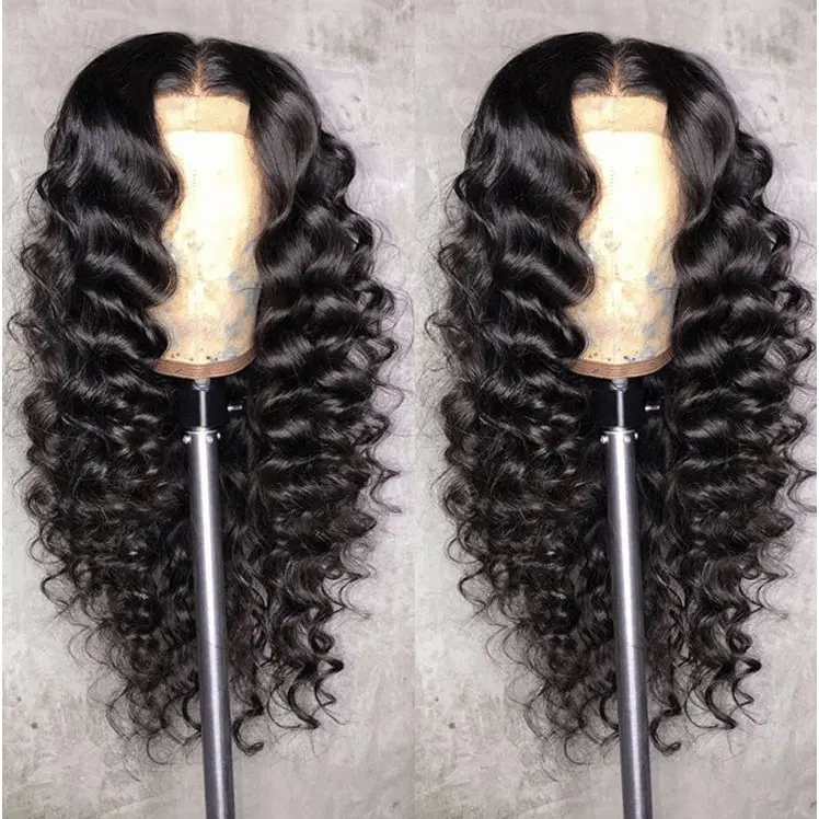 Indian Loose Deep Wave 360 Lace Frontal Wigs for Women