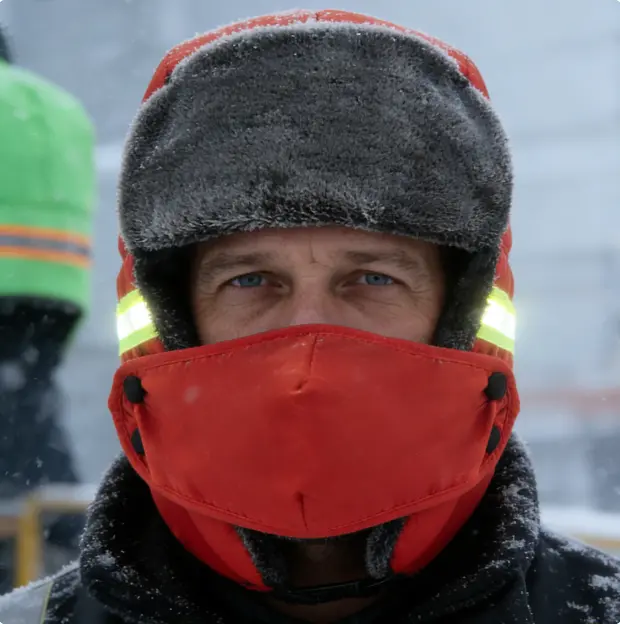 High Visibility Russian Trapper Hat, Warm Unisex Winter Cap with Plush Lining and Reflective Strips for Safety, Orange or Green