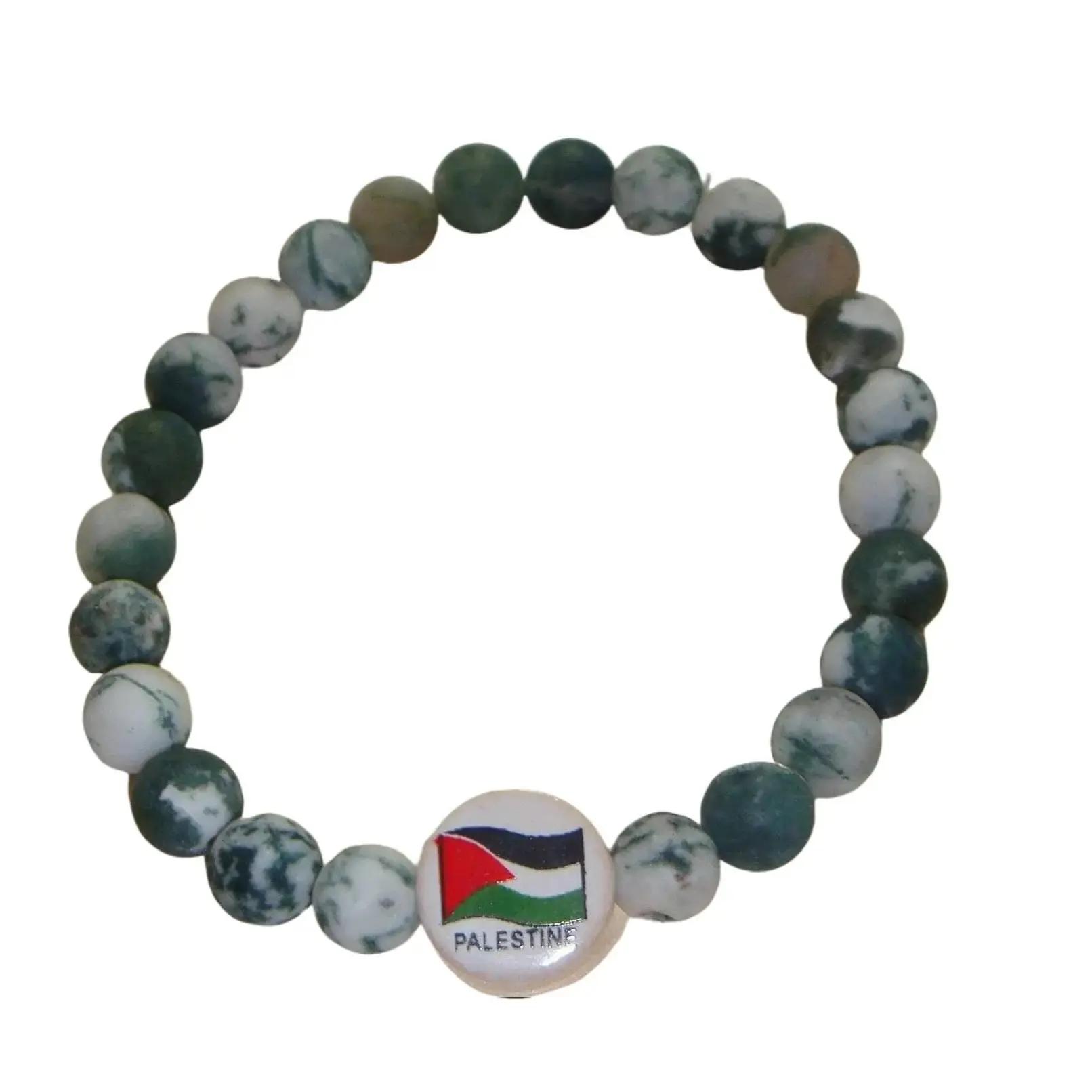 Palestine Tree Agate Crystal Beaded Bracelet