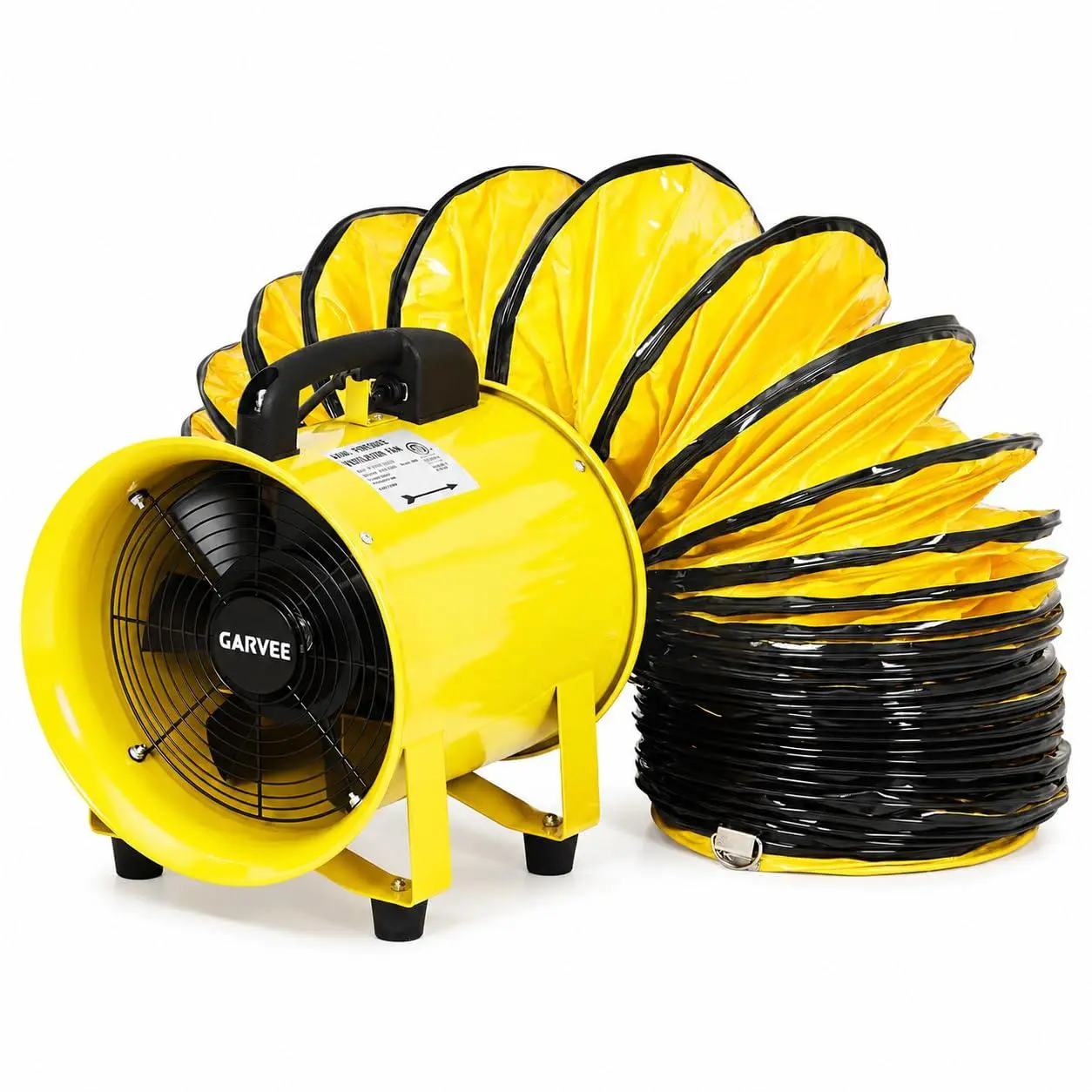 GAOMON 8'' Air Mover Blower Fan, 3500 RPM 1100 CFM with 16.4ft Flexible Duct, Industrial Portable Ventilator Blower/Exhaust for Basements, Workshops, Warehouses