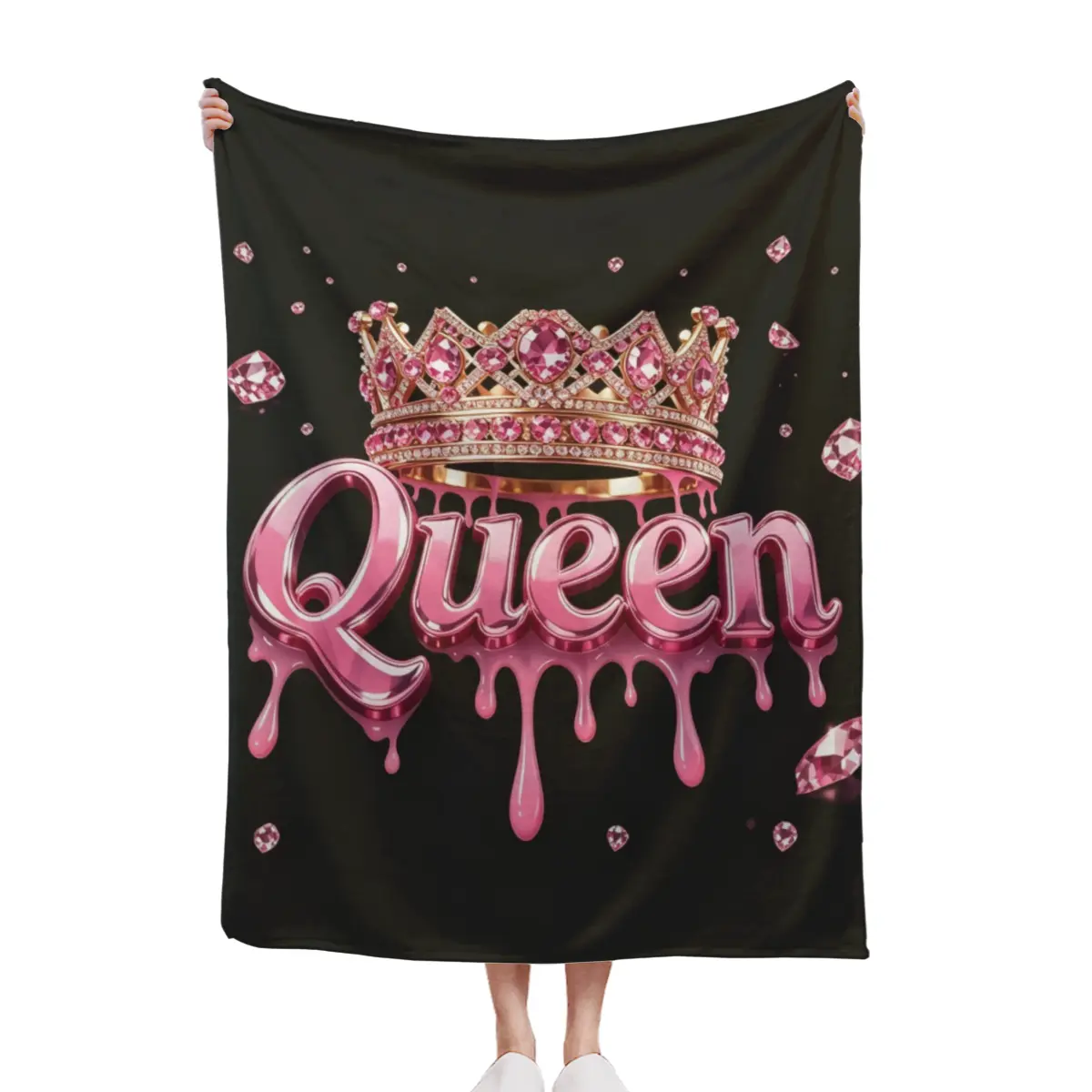 Sparkling Pink Crown Queen Comforter Set, Princess Style Bedding Set (1 Comforter + 1/2 Pillowcase, No Pillow Insert), Suitable For Girls, Teenagers, Soft, Comfy Bedding Set