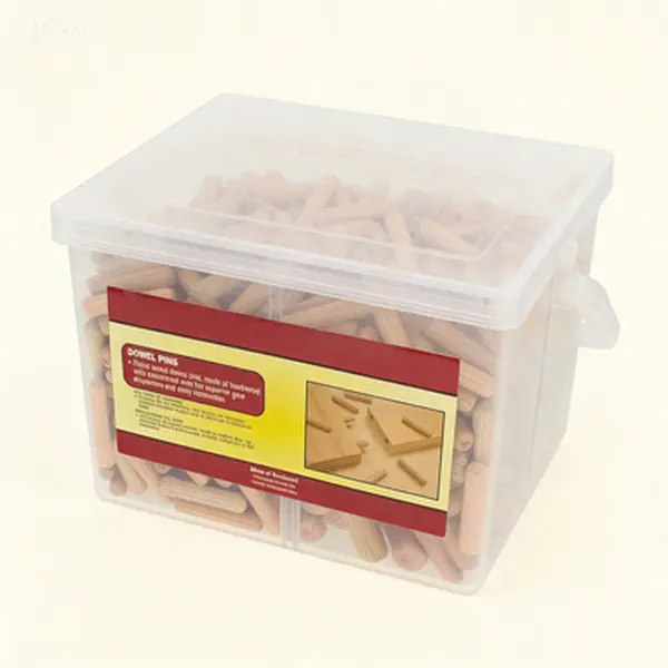 Hardwood Dowel Pin Assortment Kit for Woodworking, DIY Home Improvement - 375 Premium Hardwood Dowels (Assorted Sizes: 1/4-inch Diameter, 5/16-in, 3/8-in) - Bucket Storage Fasteners for DIY Users, Joinery Crafts
