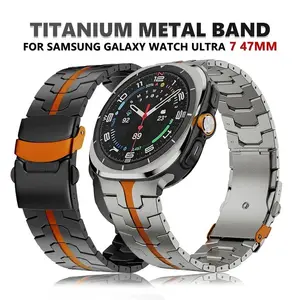 Titanium Metal Straps for Samsung Galaxy Watch Ultra 7 47mm Business Men Band for SAMSUNG GALAXY ULTRA 2025 Curved End Bracelet