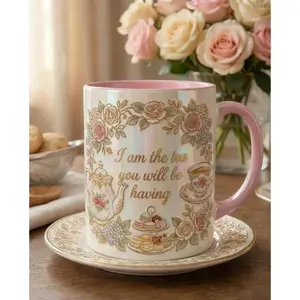 I Am The Tea You Are Having 2D Embossed Effect 11oz & 15oz Mug, Romance Reader Aesthetic Accent Mug, Bookish Tea Lover Gift, Trendy BookTok Cup for Readers, 2D Graphic Style Spicy Romance Mug