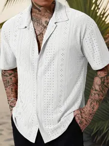 Men's single-button casual short-sleeved shirt, with a simple solid color design, suitable for daily wear, perfectly fitted and very comfortable.