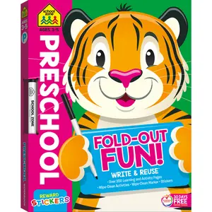 Preschool Fold-Out Fun! Write & Reuse Workbook