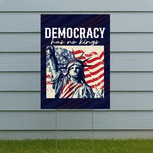 Democracy Has No Kings Flag, No Kings Subtle 8647 Sign, Political Protest Sign, No Kings In America, FDT Yard Flag, June 14 2025