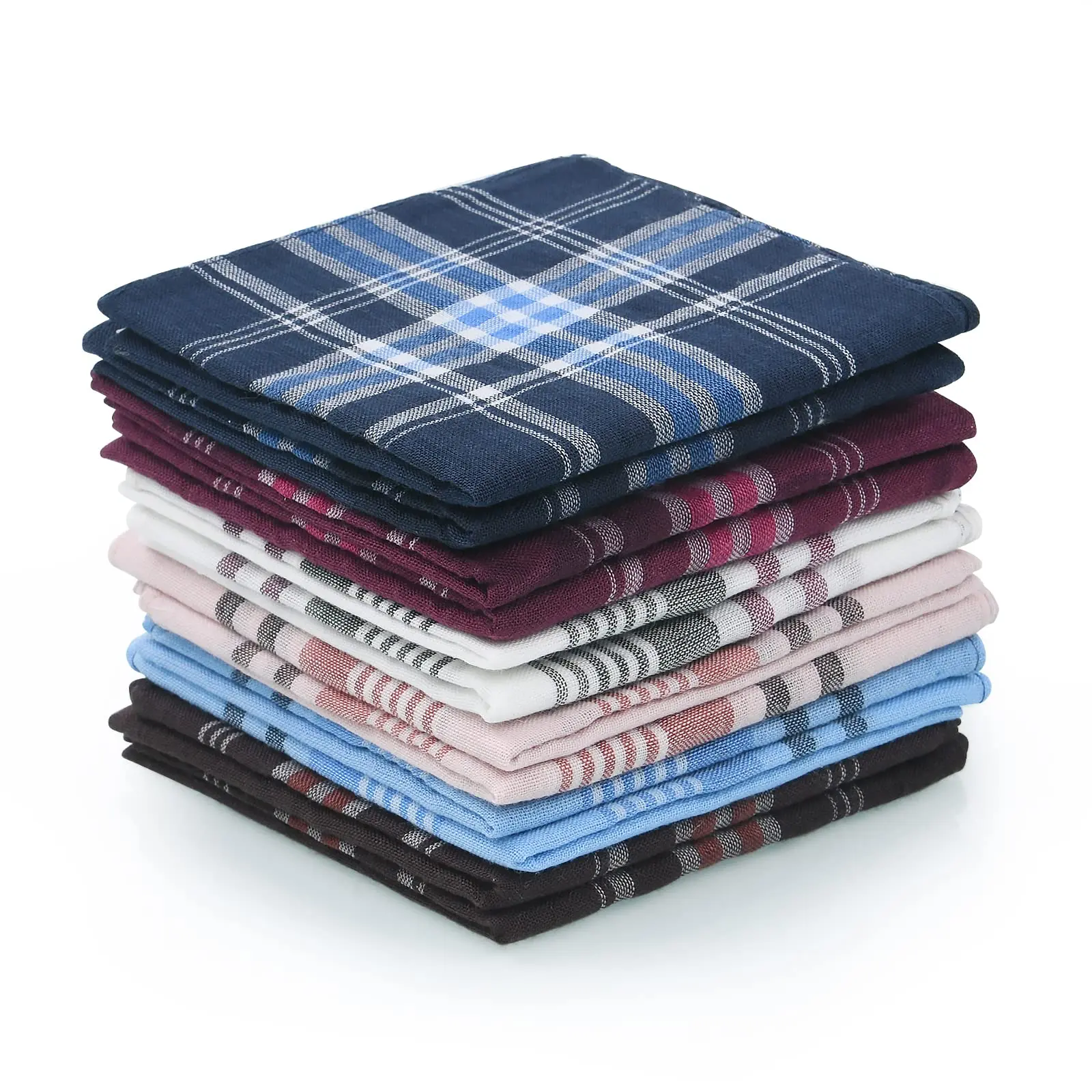 Men's Handkerchiefs, 12 Pack Gents Hankies, Mens Premium Handkerchiefs Cotton White Pocket Square Hanks for Men Women