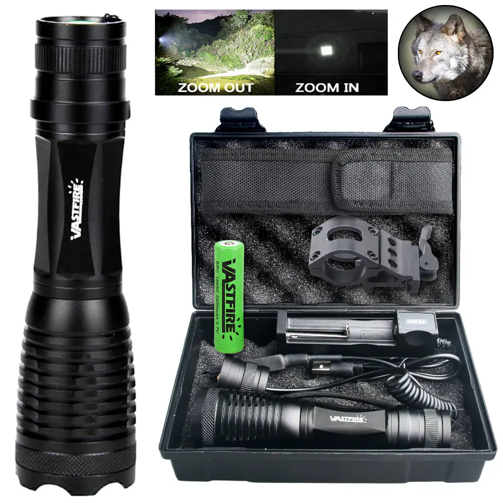 VASTFIRE High-Power High-Lumen Waterproof Flashlight Set with Multiple Clips, Suitable for Night Hunting, Outdoor Camping and Home Maintenance Emergency Lighting, High Lumen Flashlight