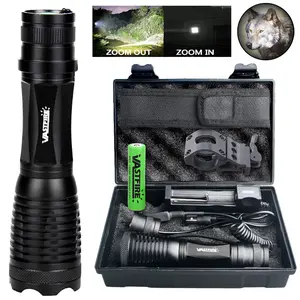 Ultra bright flashlight, high-power white light flashlight, suitable for night hunting, outdoor camping and fishing, exploration, home maintenance emergency lighting, multiple clip combination flashlight set